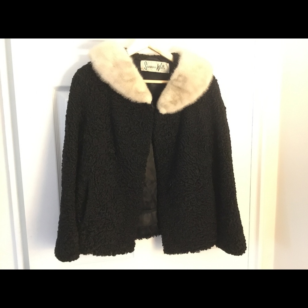Persian lamb jacket with mink collar